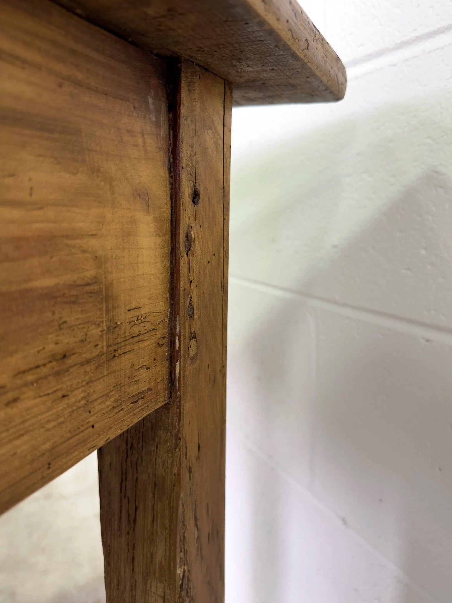 French Antique Farmhouse Table with Drawer