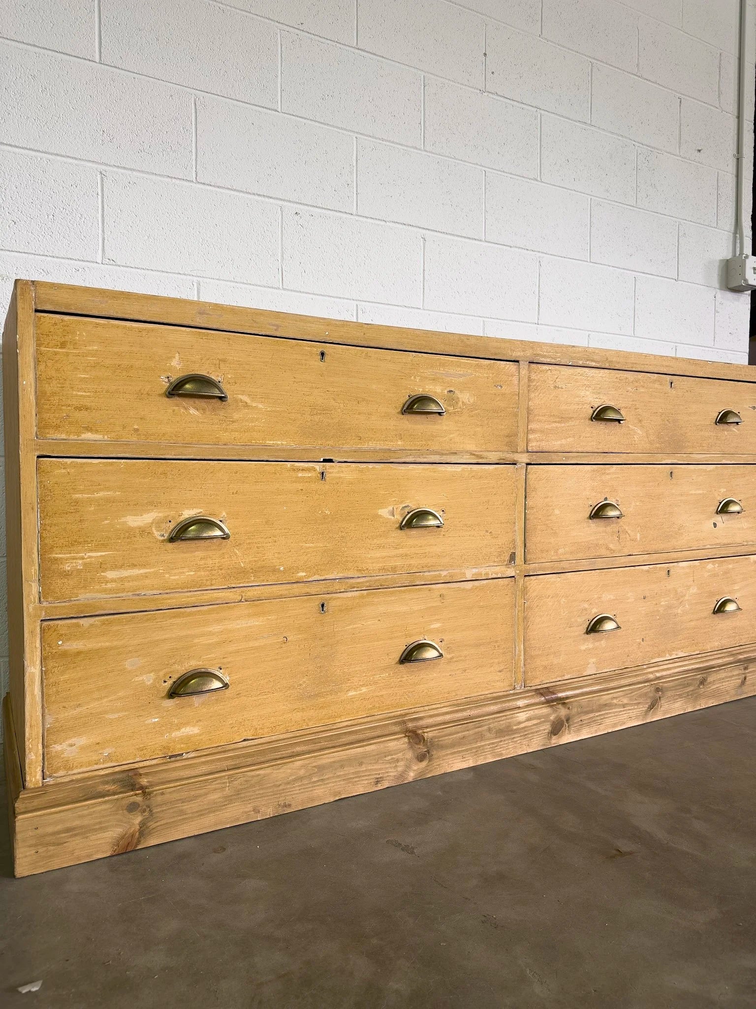 Antique pine six drawer dresser or sideboard