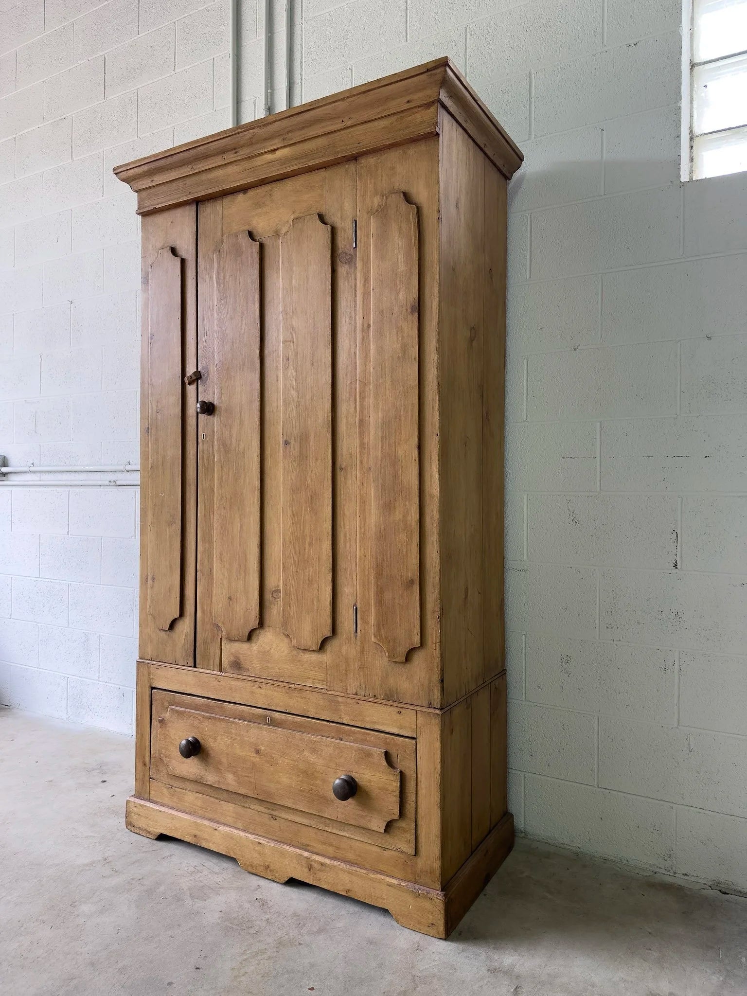 Stunning antique pine wardrobe, sourced in England