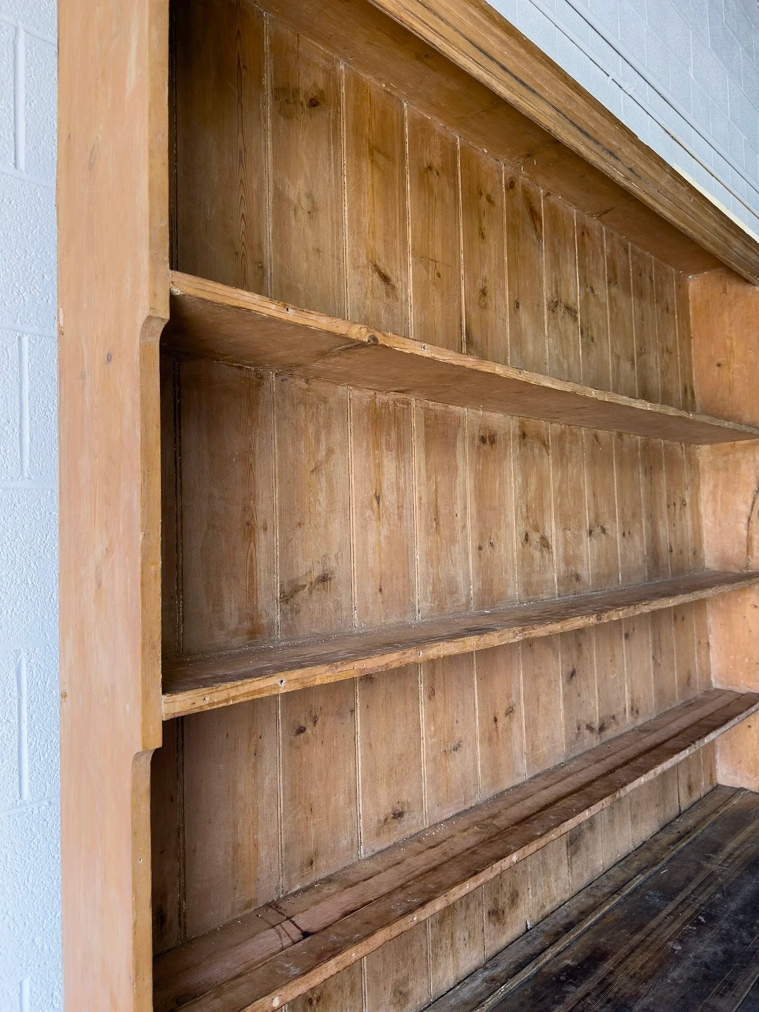 Monumental Victorian pine kitchen dresser