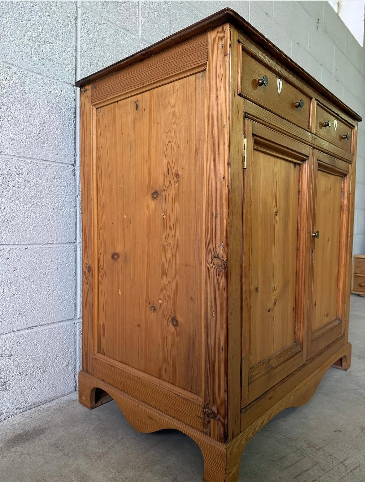 Vintage European pine cupboard