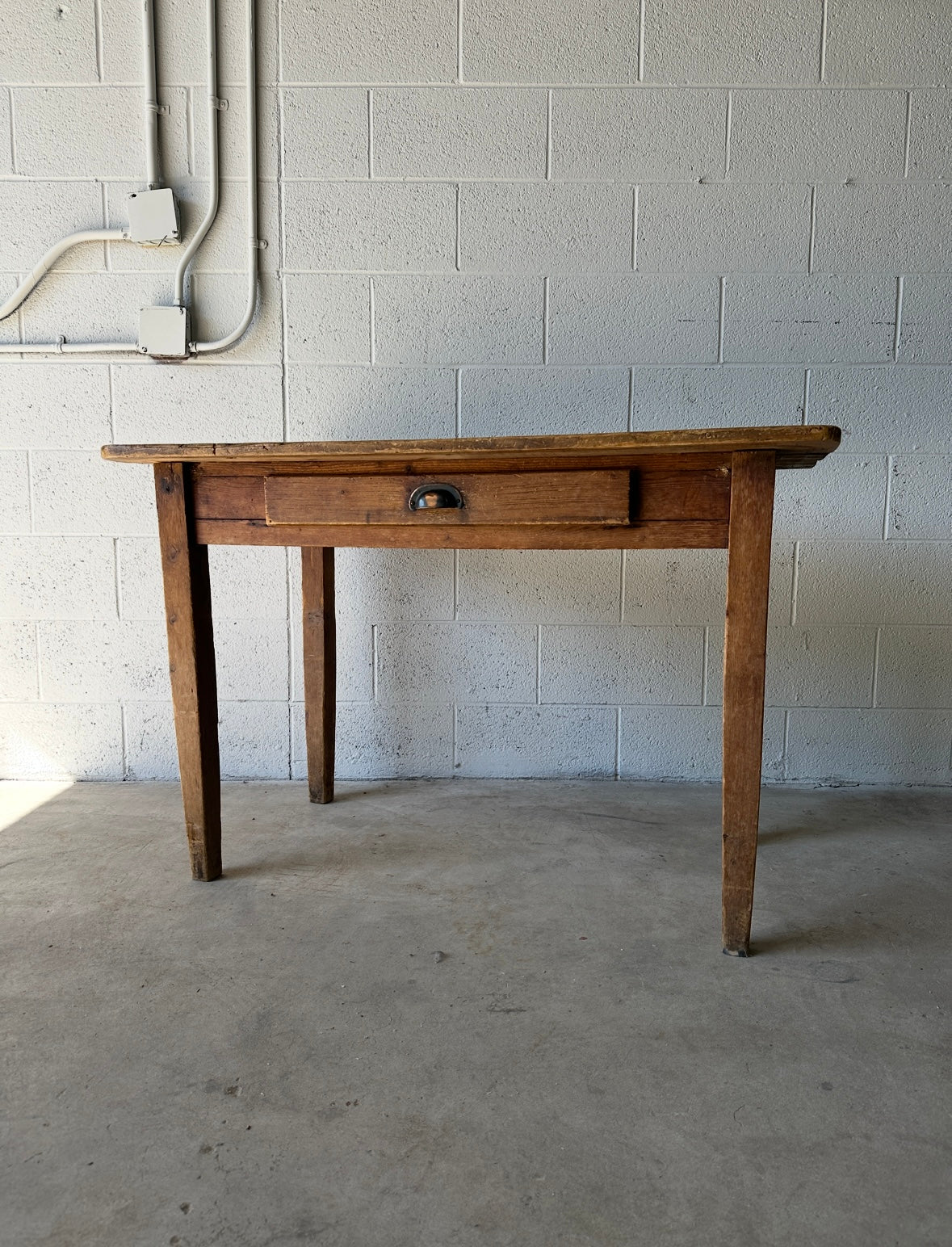 Small antique English pine table, perfect side table or desk