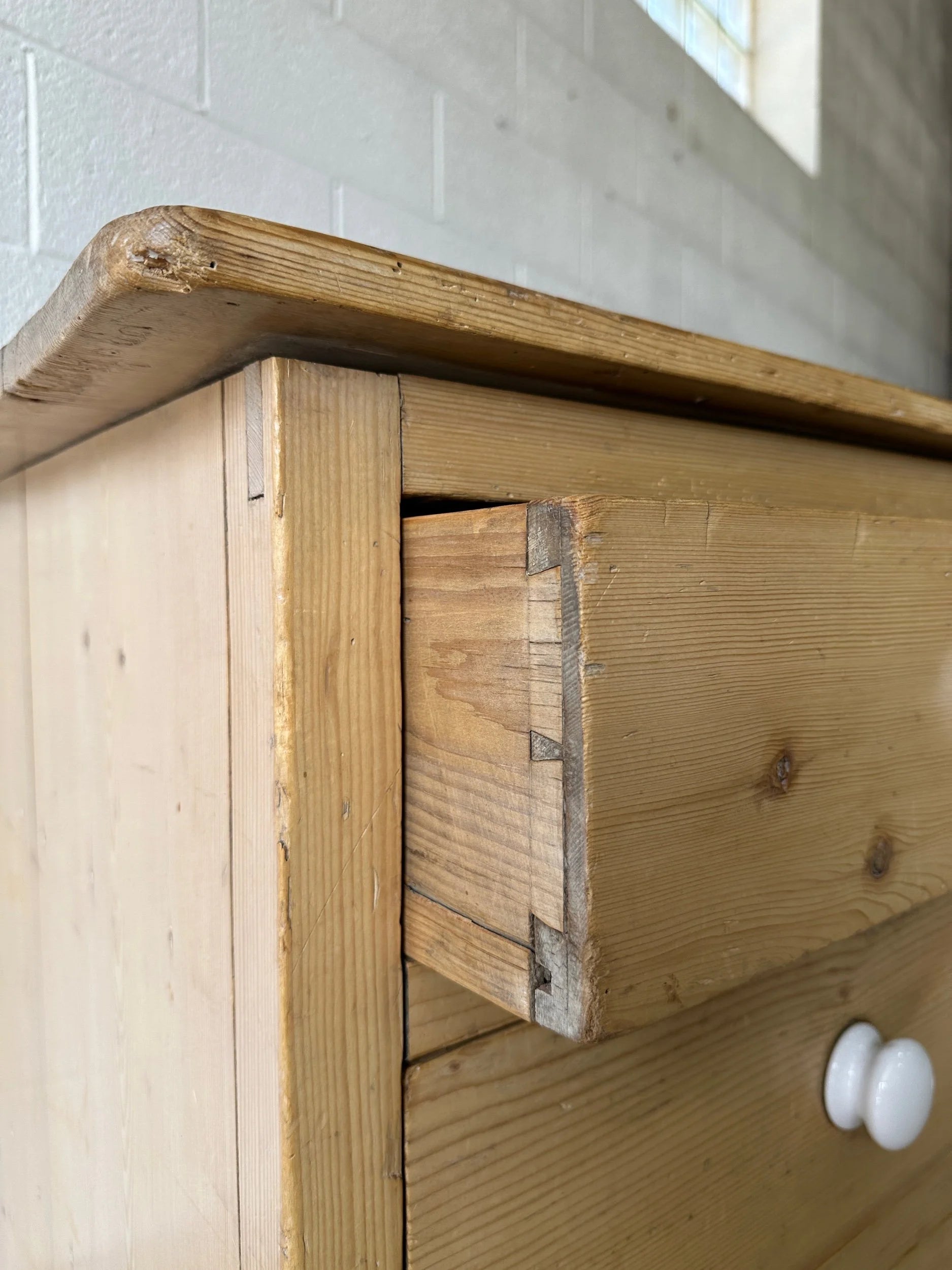 Lovely low antique pine drawers