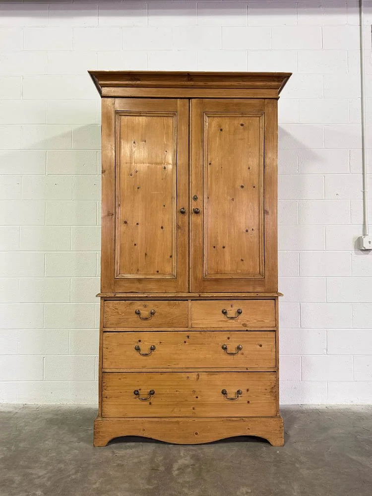 Victorian pine linen cupboard