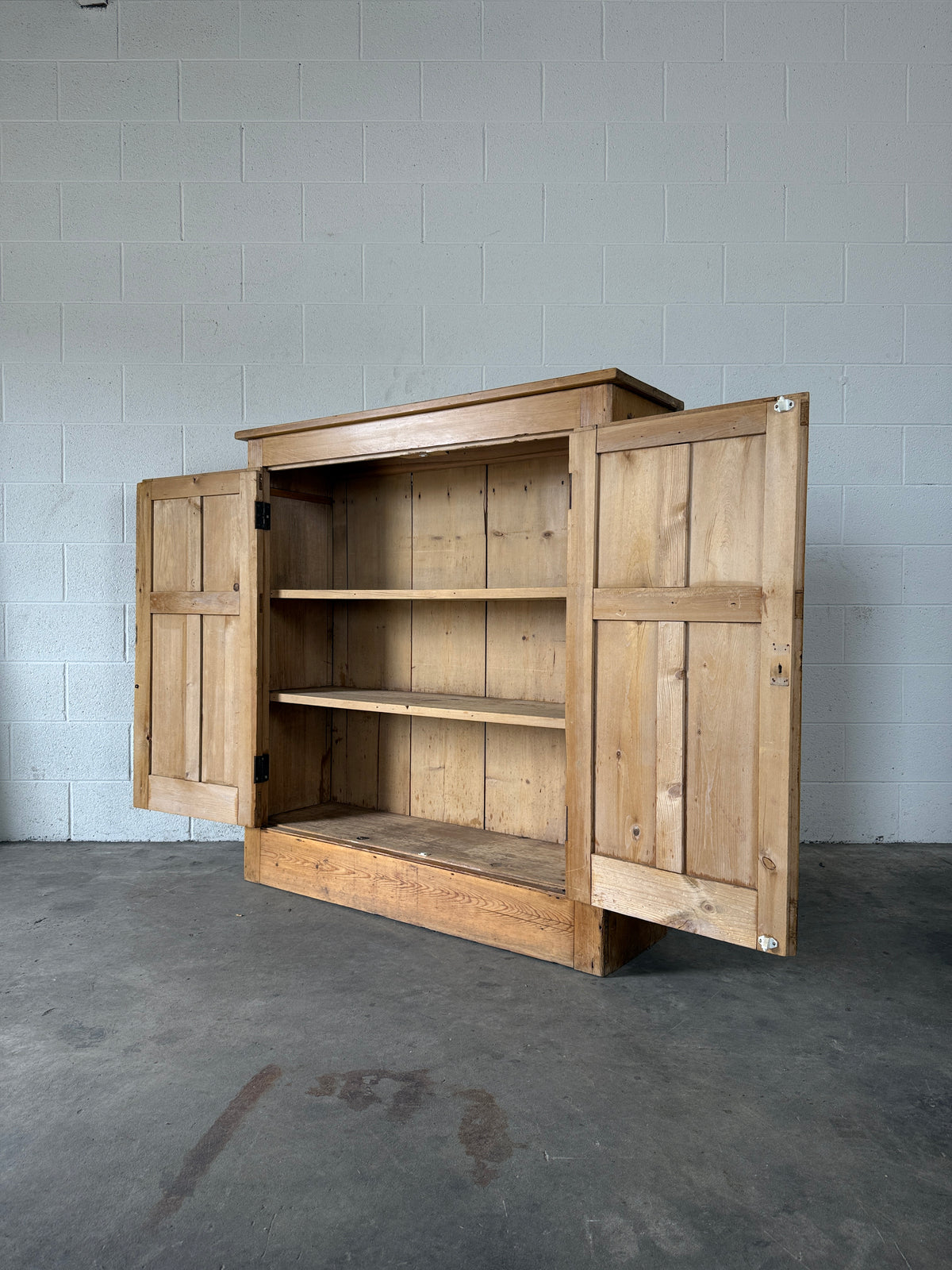Antique pine two door cupboard