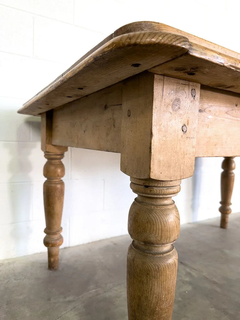Antique European pine kitchen table