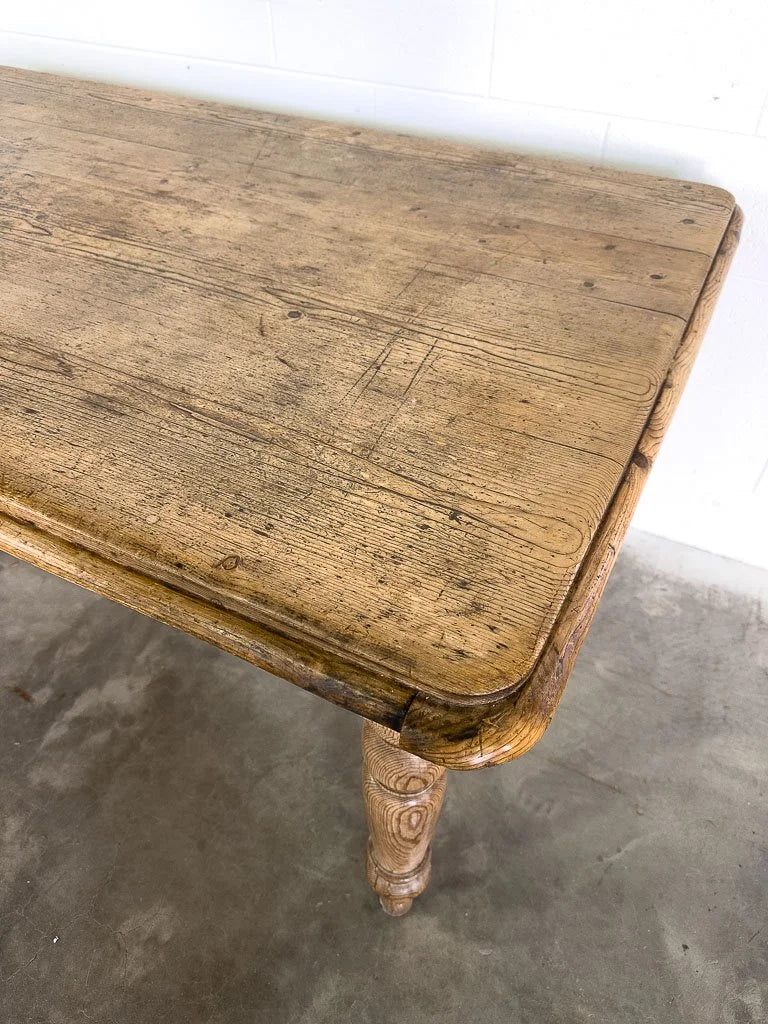 Antique European pine kitchen table