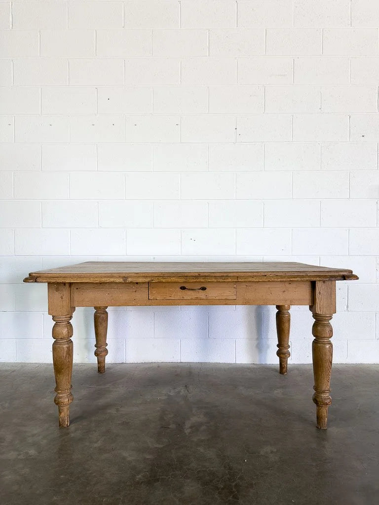Antique European pine kitchen table