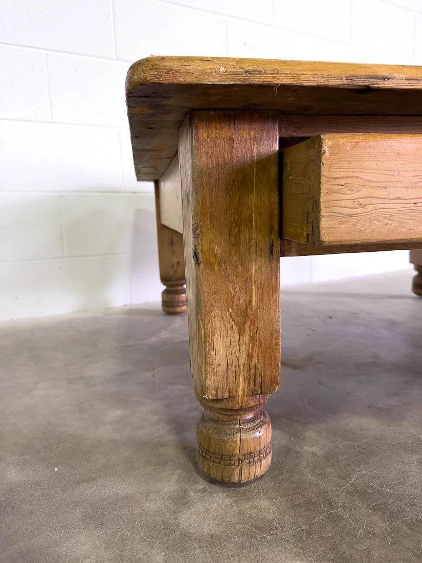 English pine coffee table with a drawer