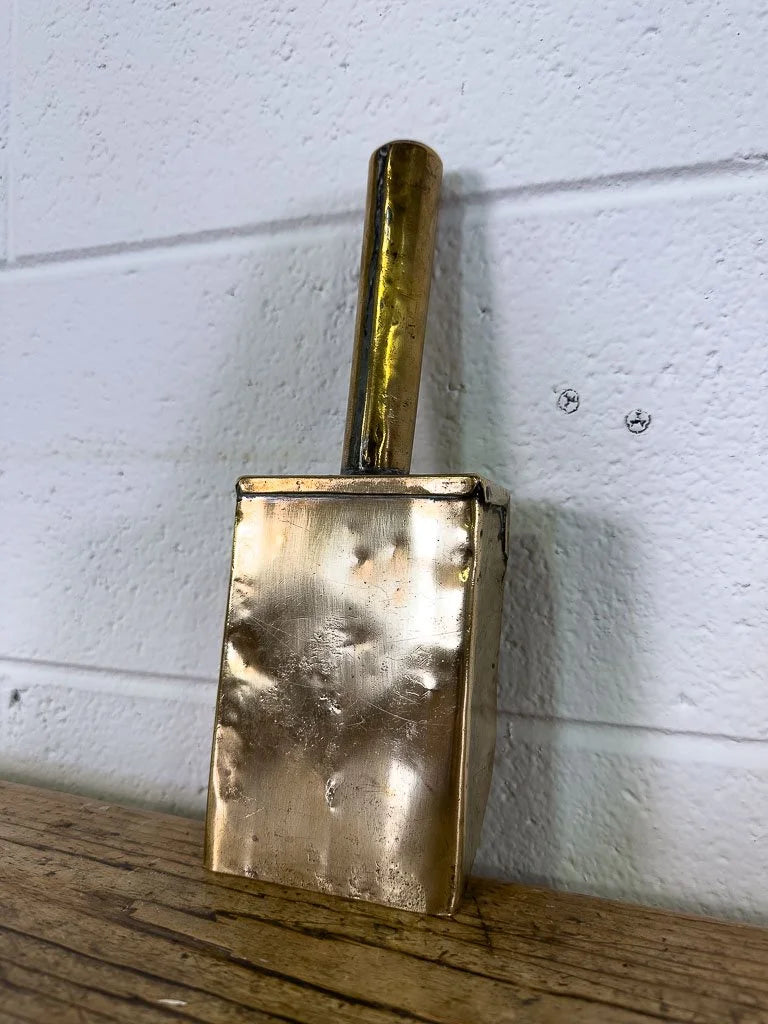 Antique brass scoop