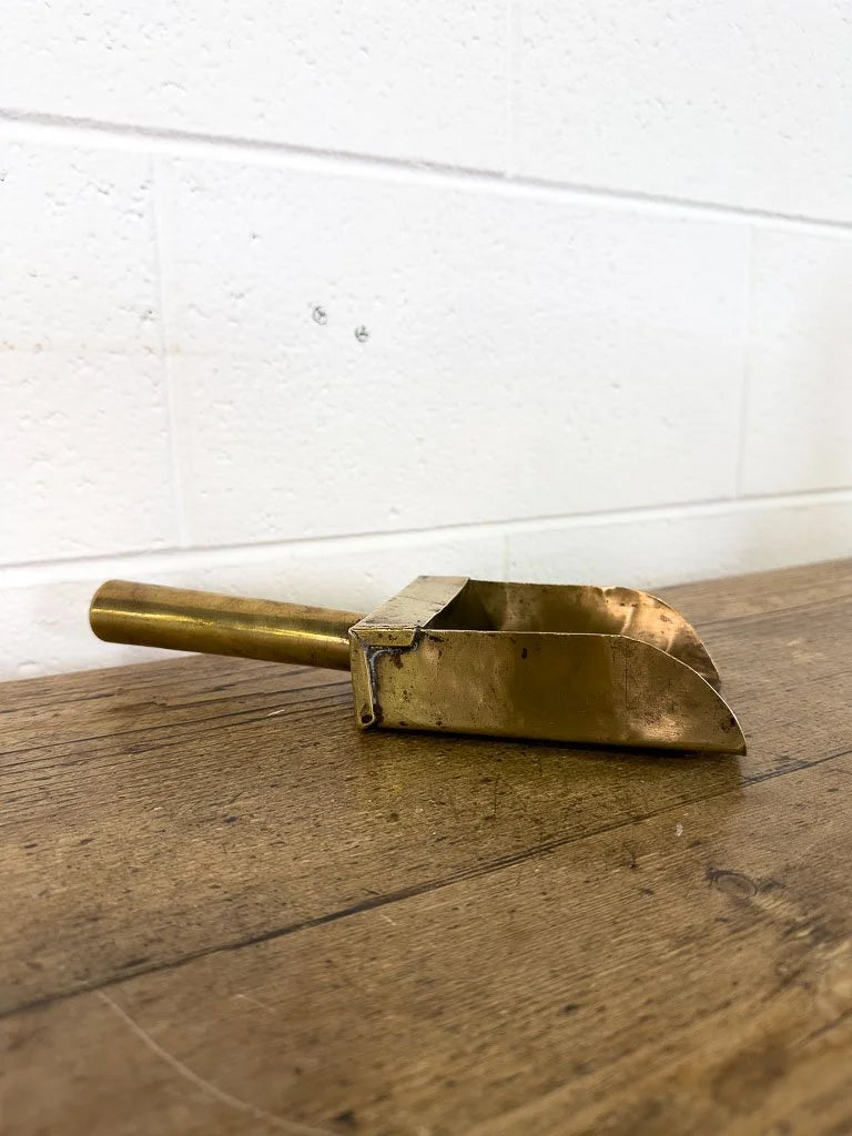 Antique brass scoop
