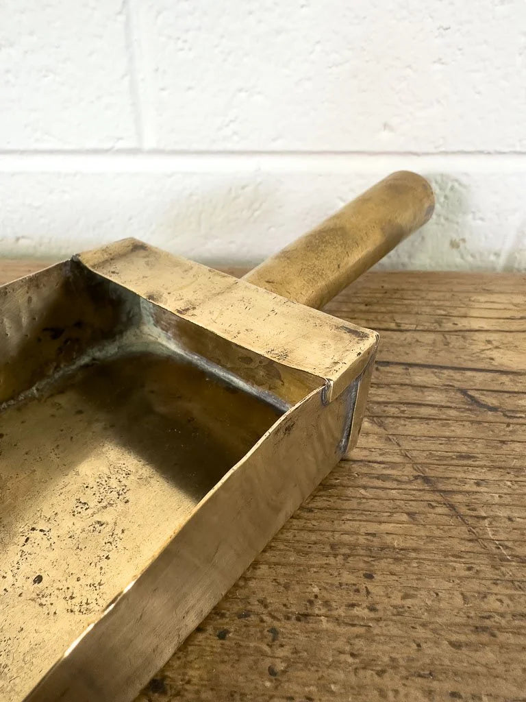 Antique brass scoop