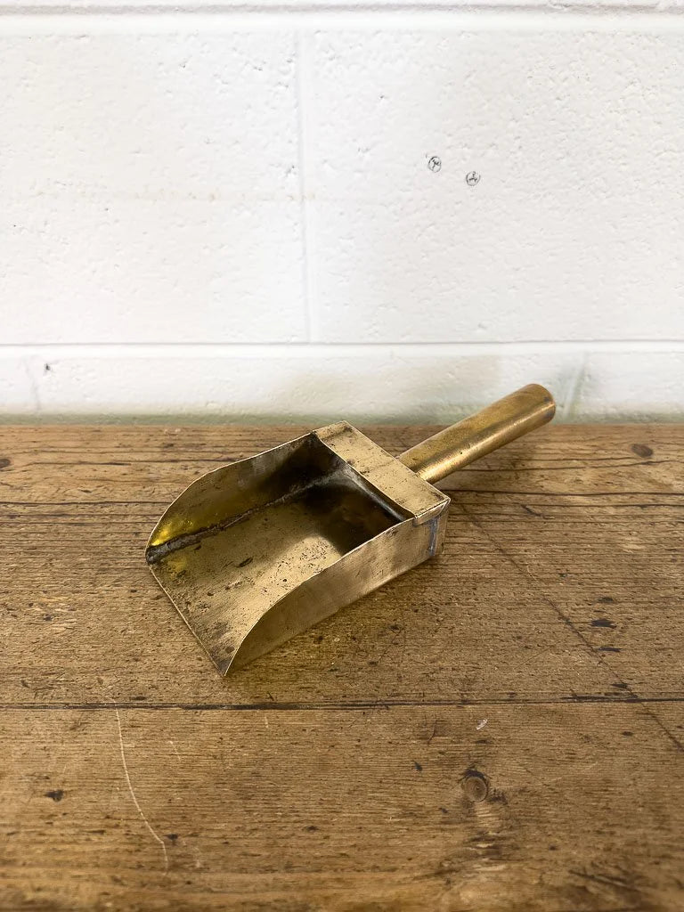 Antique brass scoop