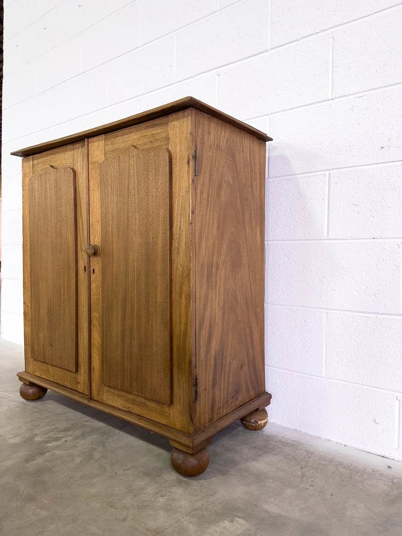 Small European antique pine cupboard