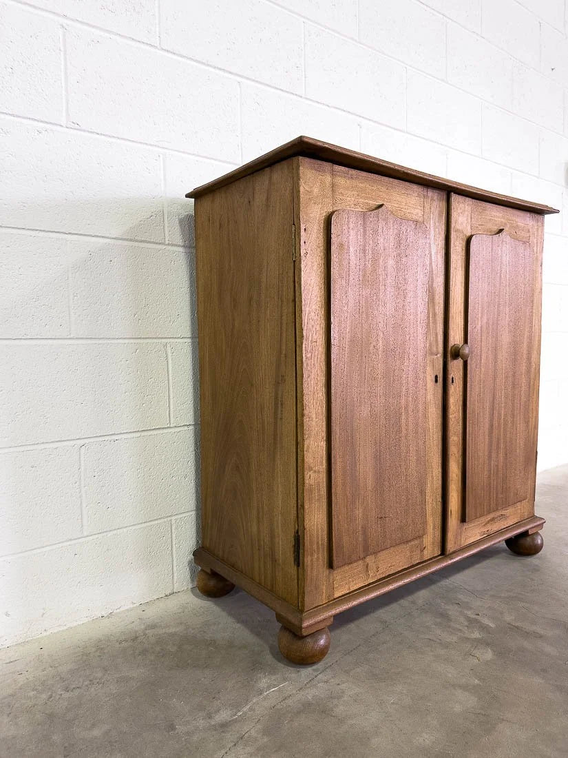 Small European antique pine cupboard