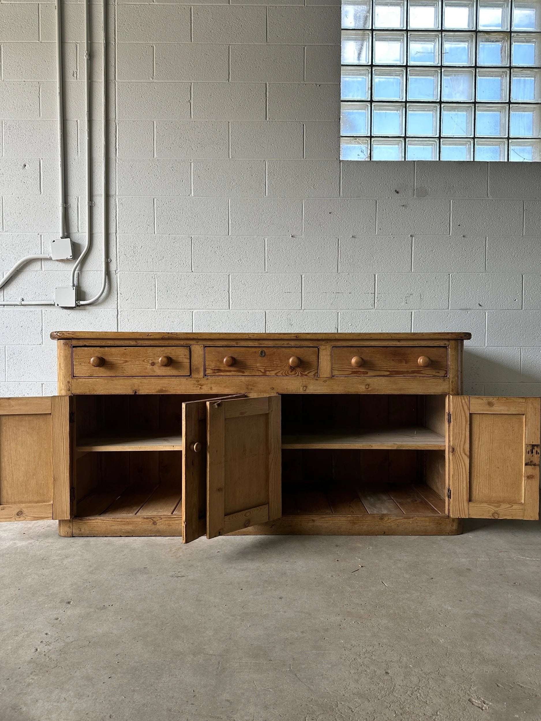 19th century antique pine sideboard