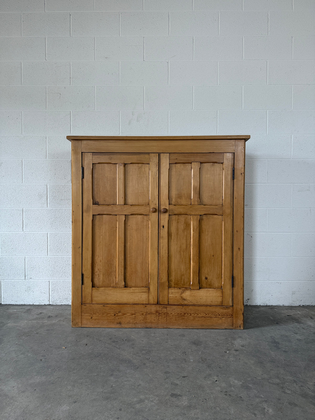 Antique pine two door cupboard