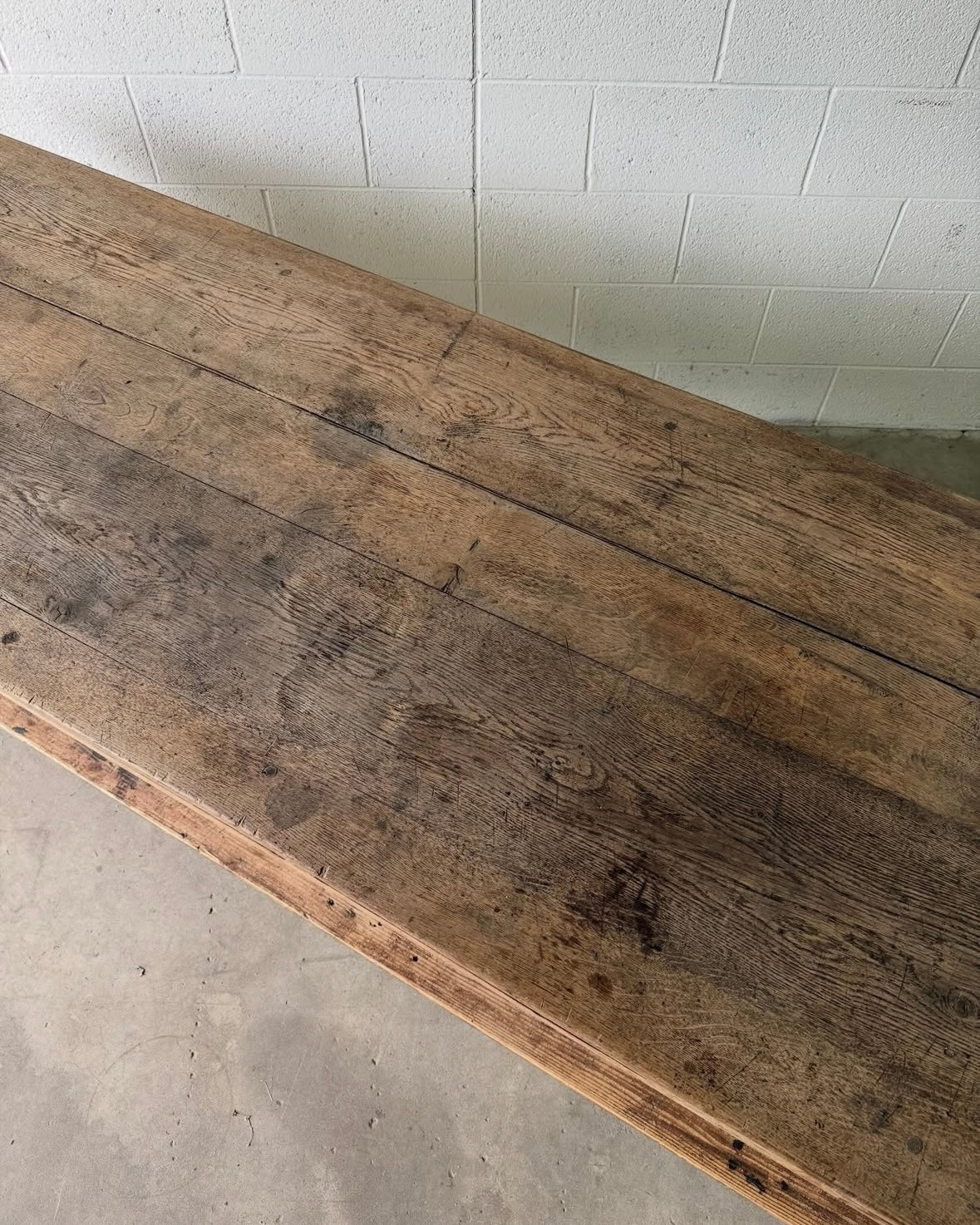 19th Century Flemish draper's table with lower shelf