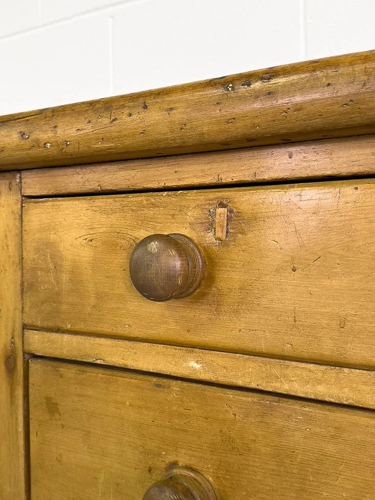 Classic English pine antique sideboard on tulip feet