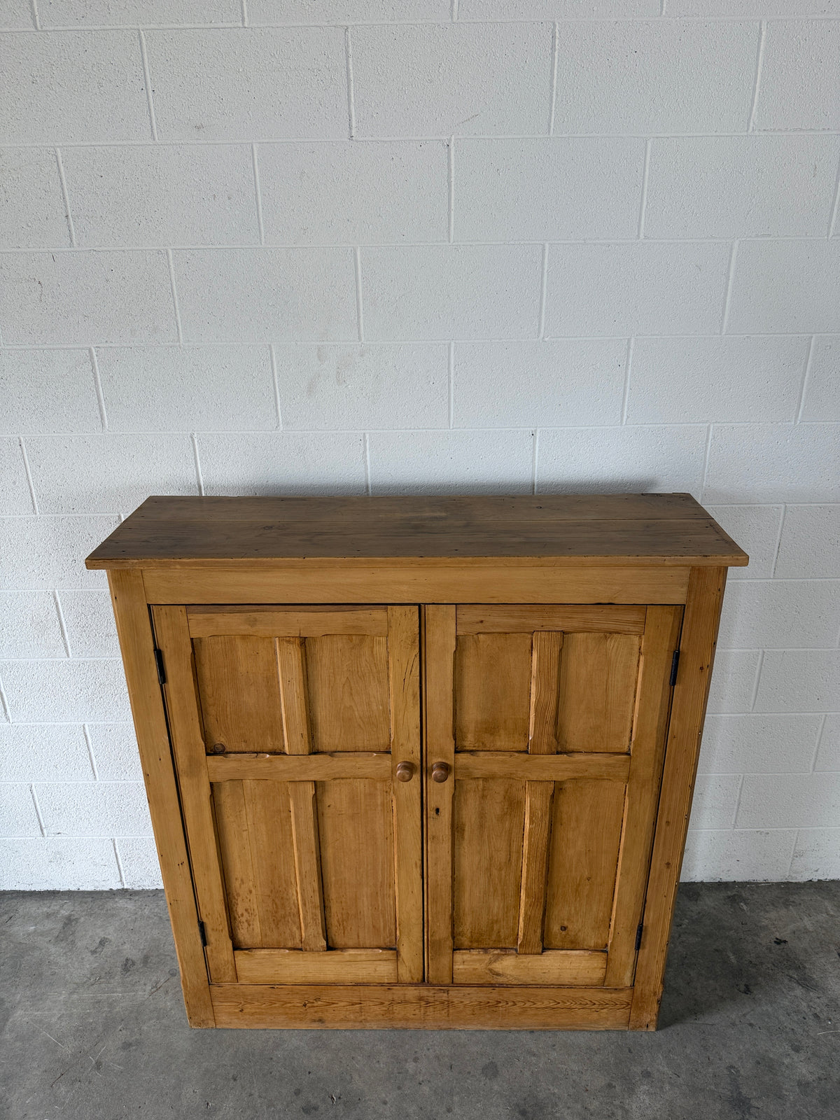 Antique pine two door cupboard