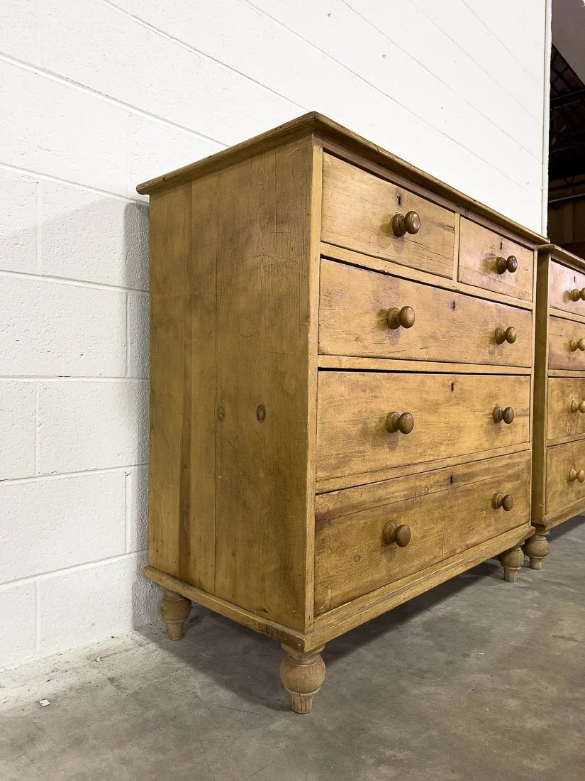 Matching pair of English pine drawers