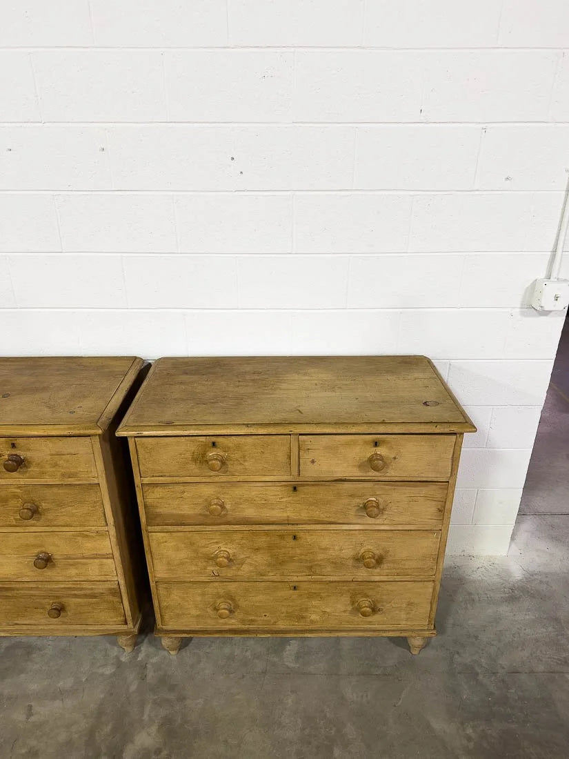 Matching pair of English pine drawers