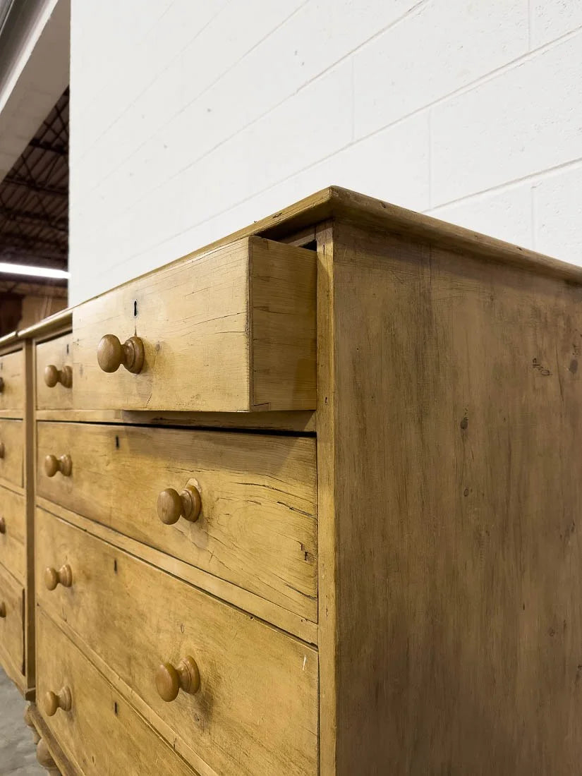 Matching pair of English pine drawers