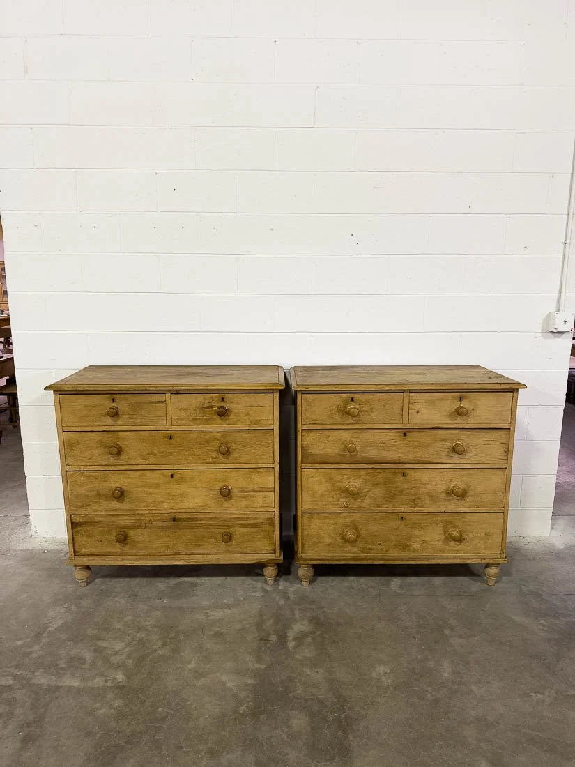 Matching pair of English pine drawers
