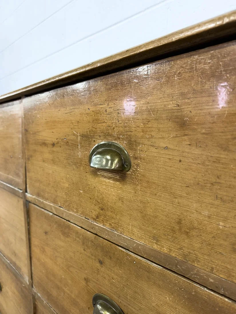 Antique bank of nine drawers