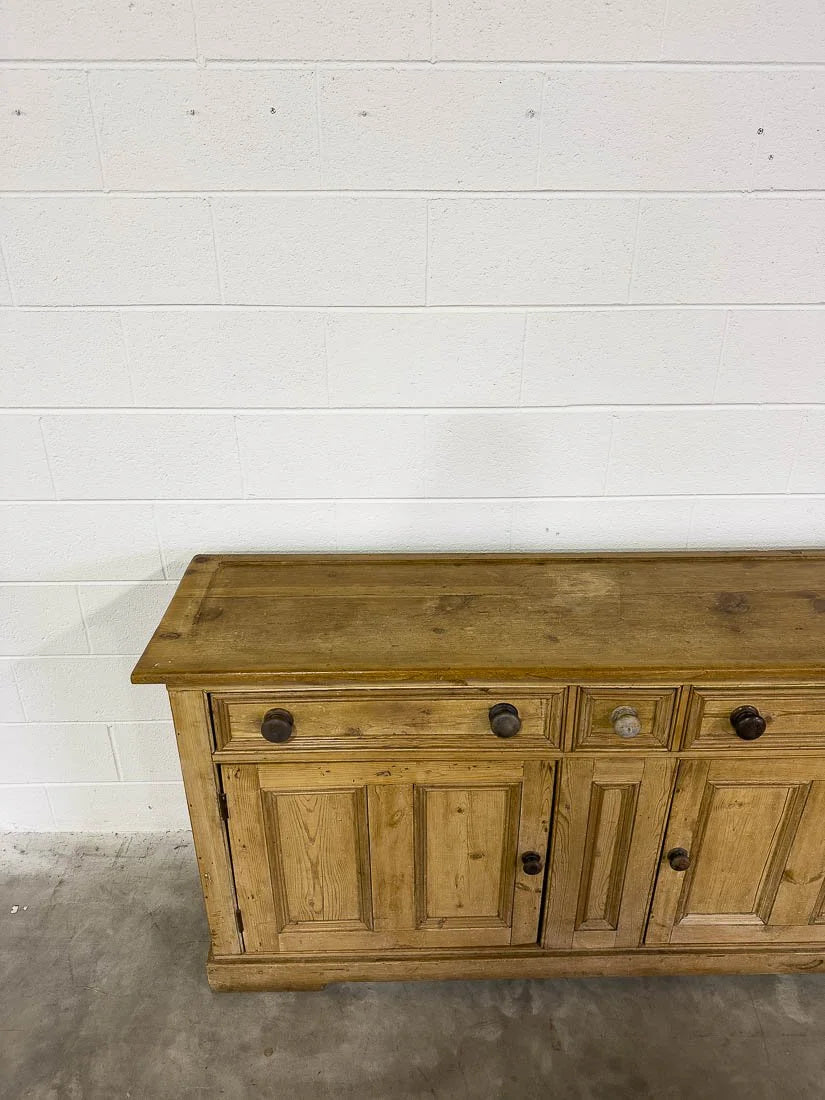 Vintage European pine sideboard