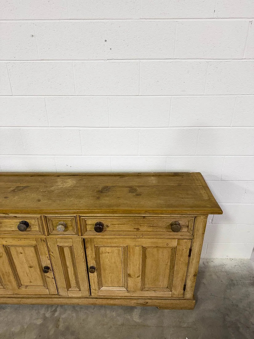 Vintage European pine sideboard