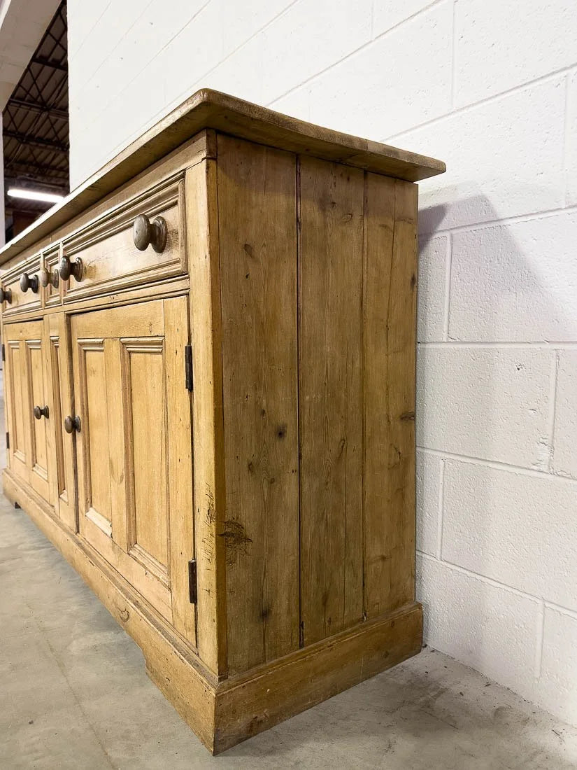 Vintage European pine sideboard