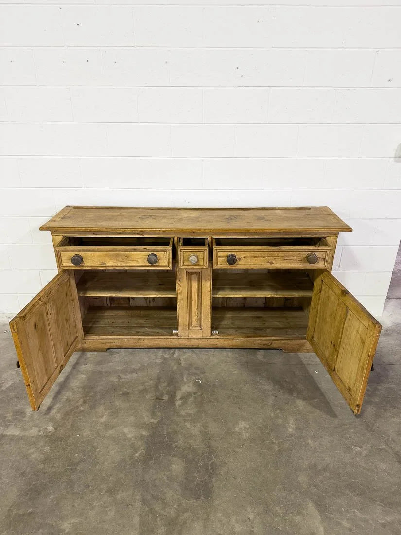 Vintage European pine sideboard