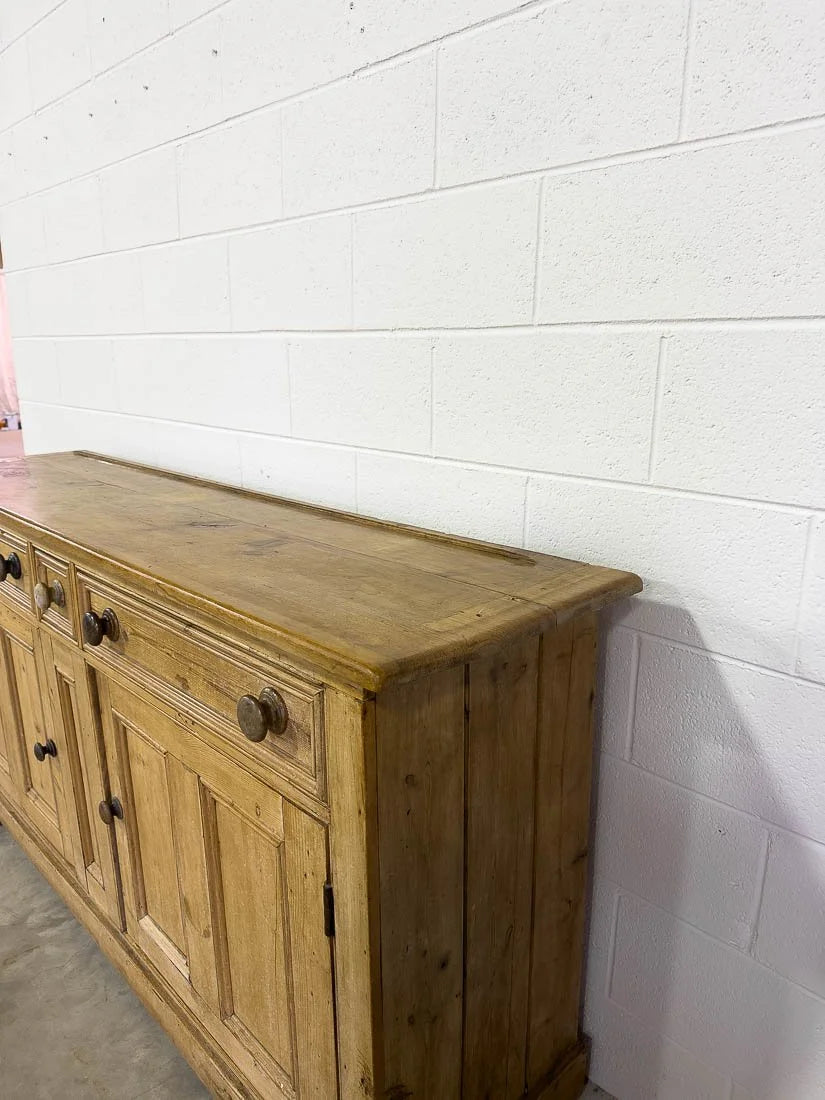 Vintage European pine sideboard