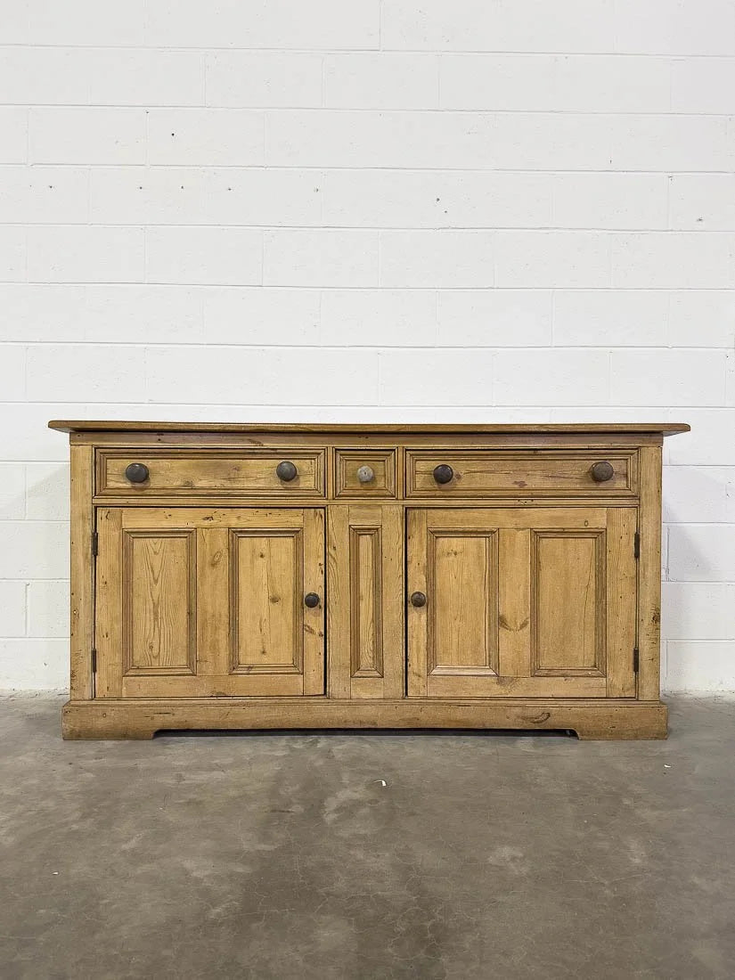Vintage European pine sideboard