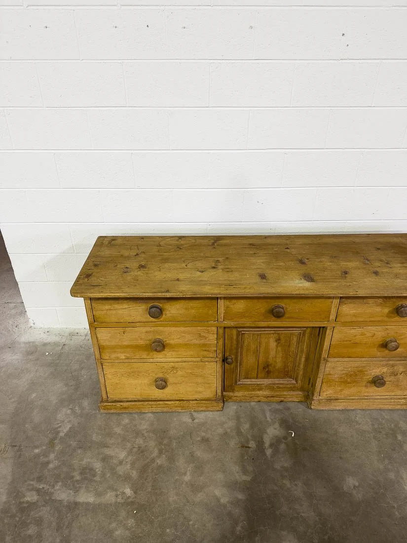 Antique pine English sideboard or buffet