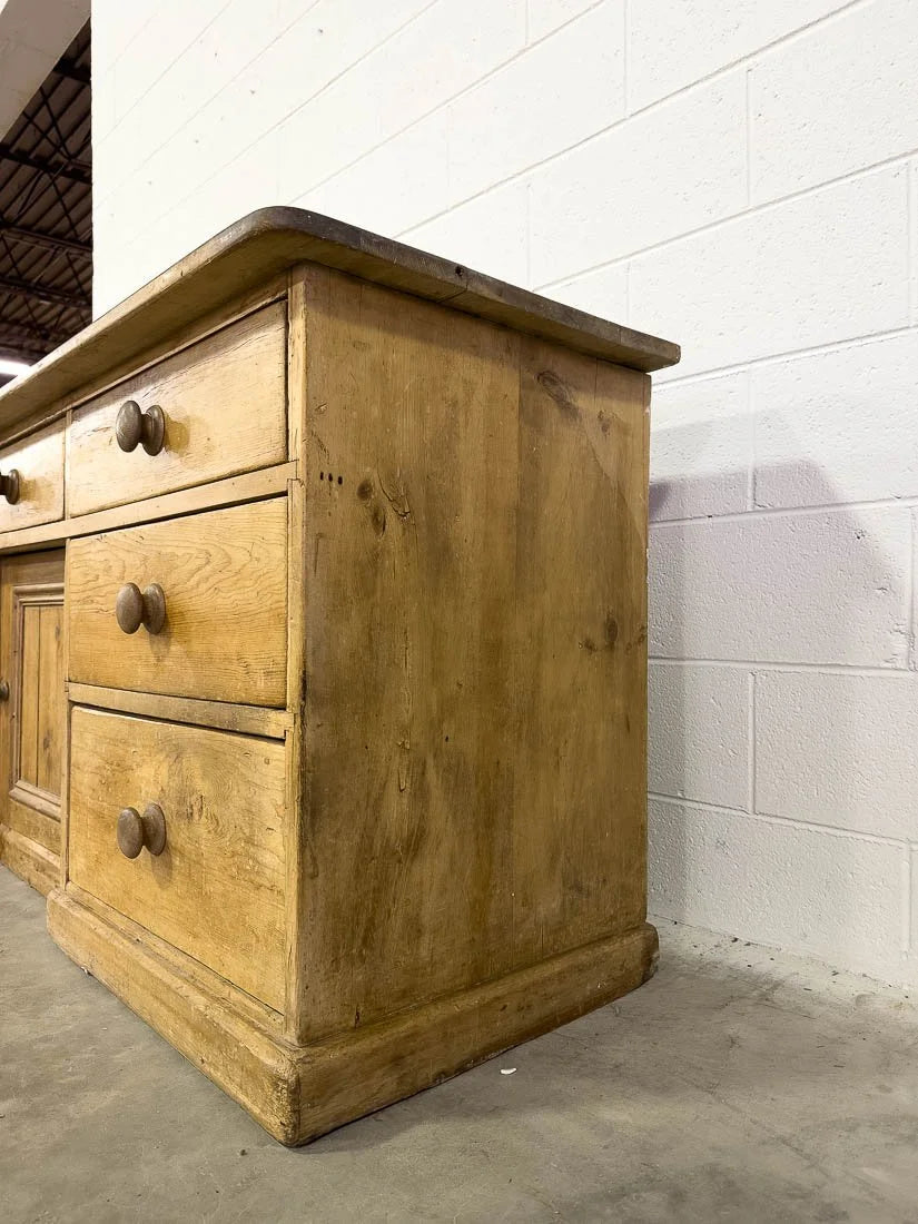 Antique pine English sideboard or buffet