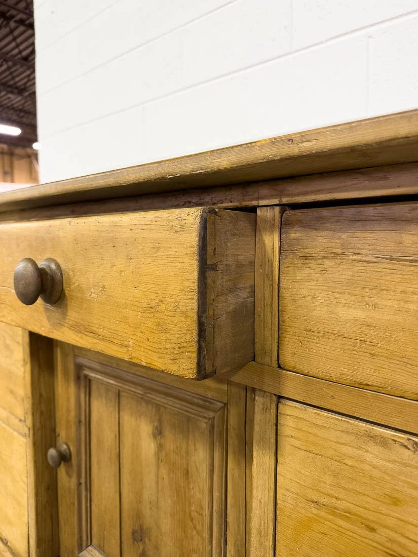 Antique pine English sideboard or buffet