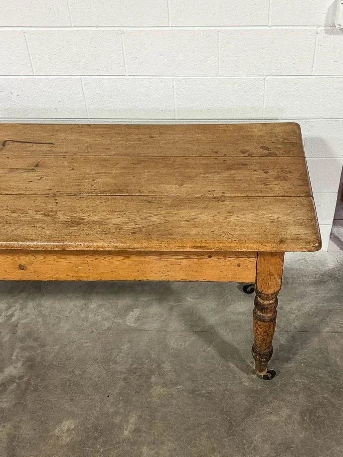 Antique pine kitchen prep table