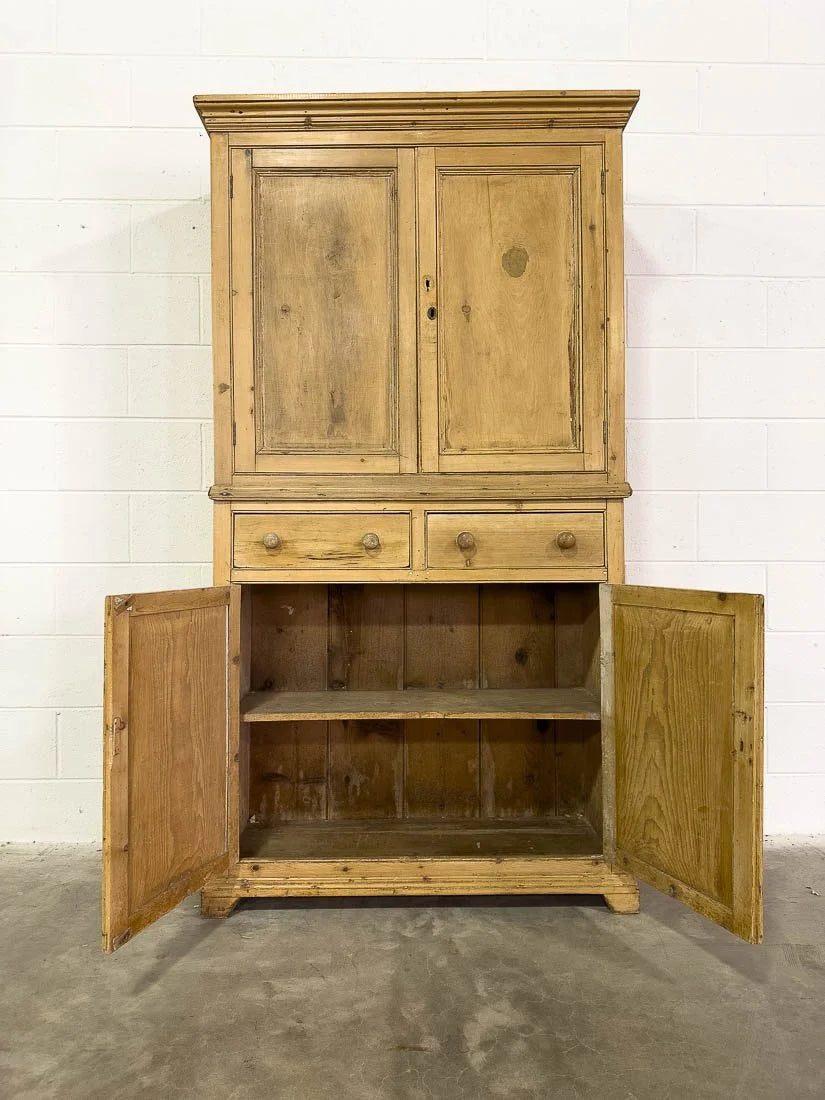 Rustic English antique pine cupboard