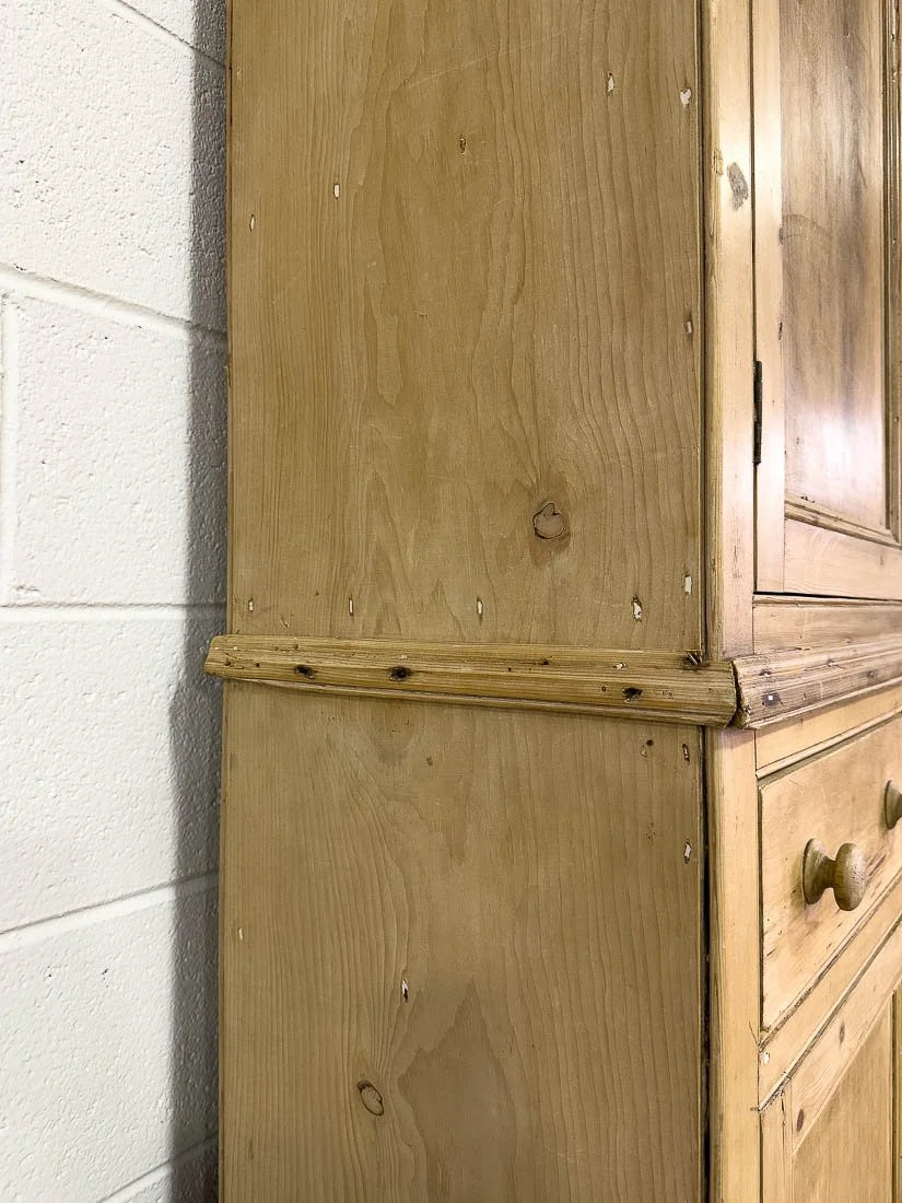 Rustic English antique pine cupboard