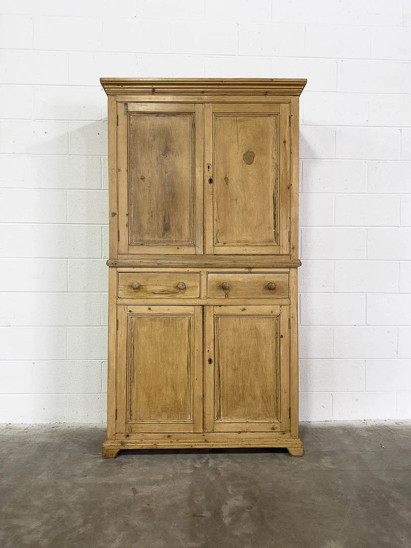 Rustic English antique pine cupboard