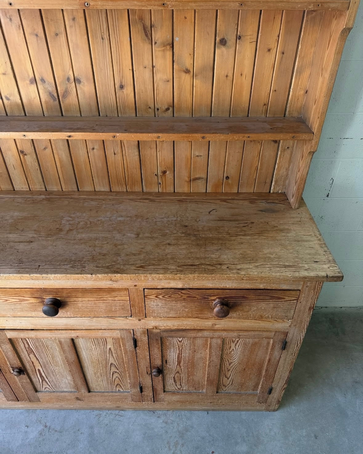 Antique pine kitchen dresser or hutch, sourced in England