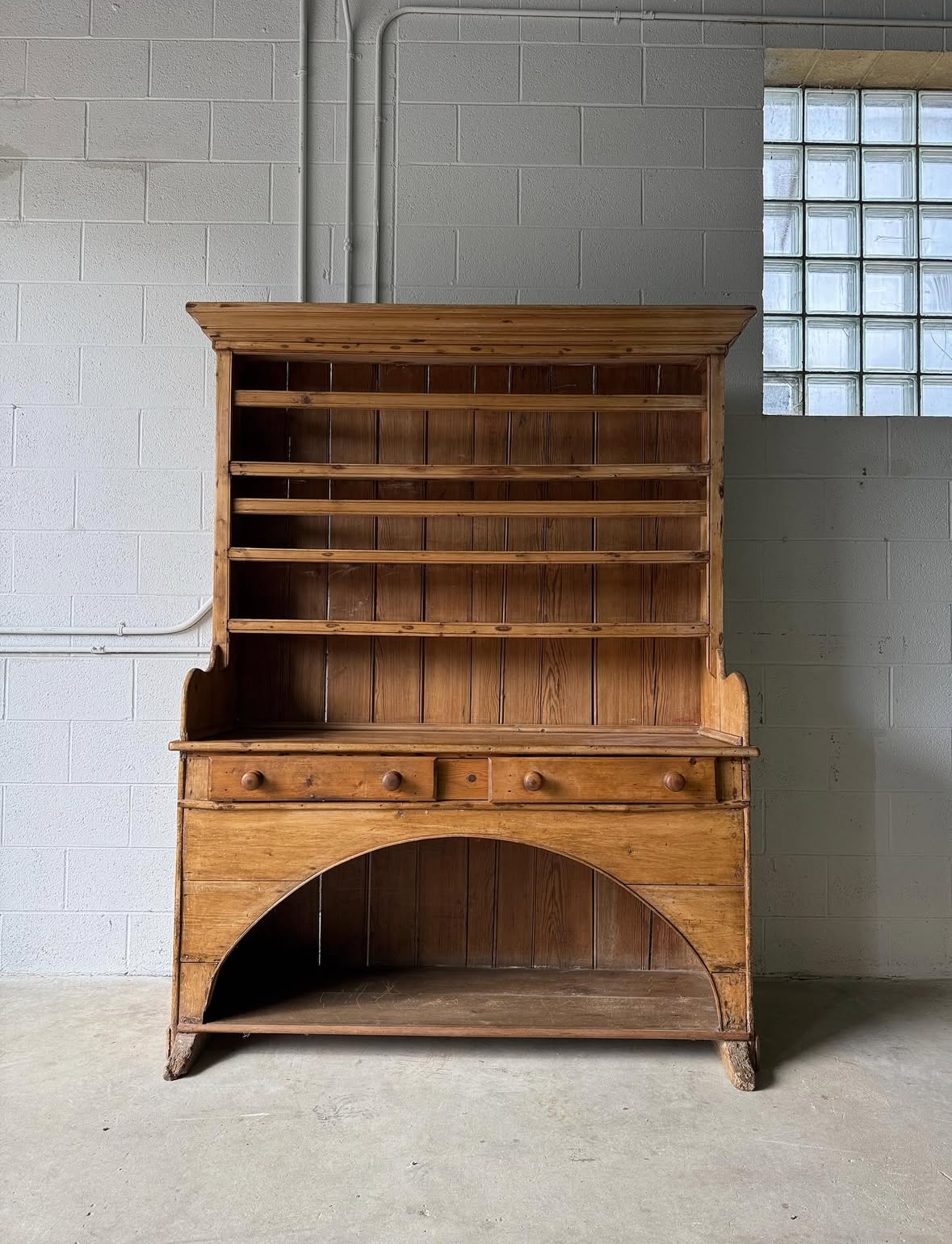 Antique Irish pine kitchen dresser