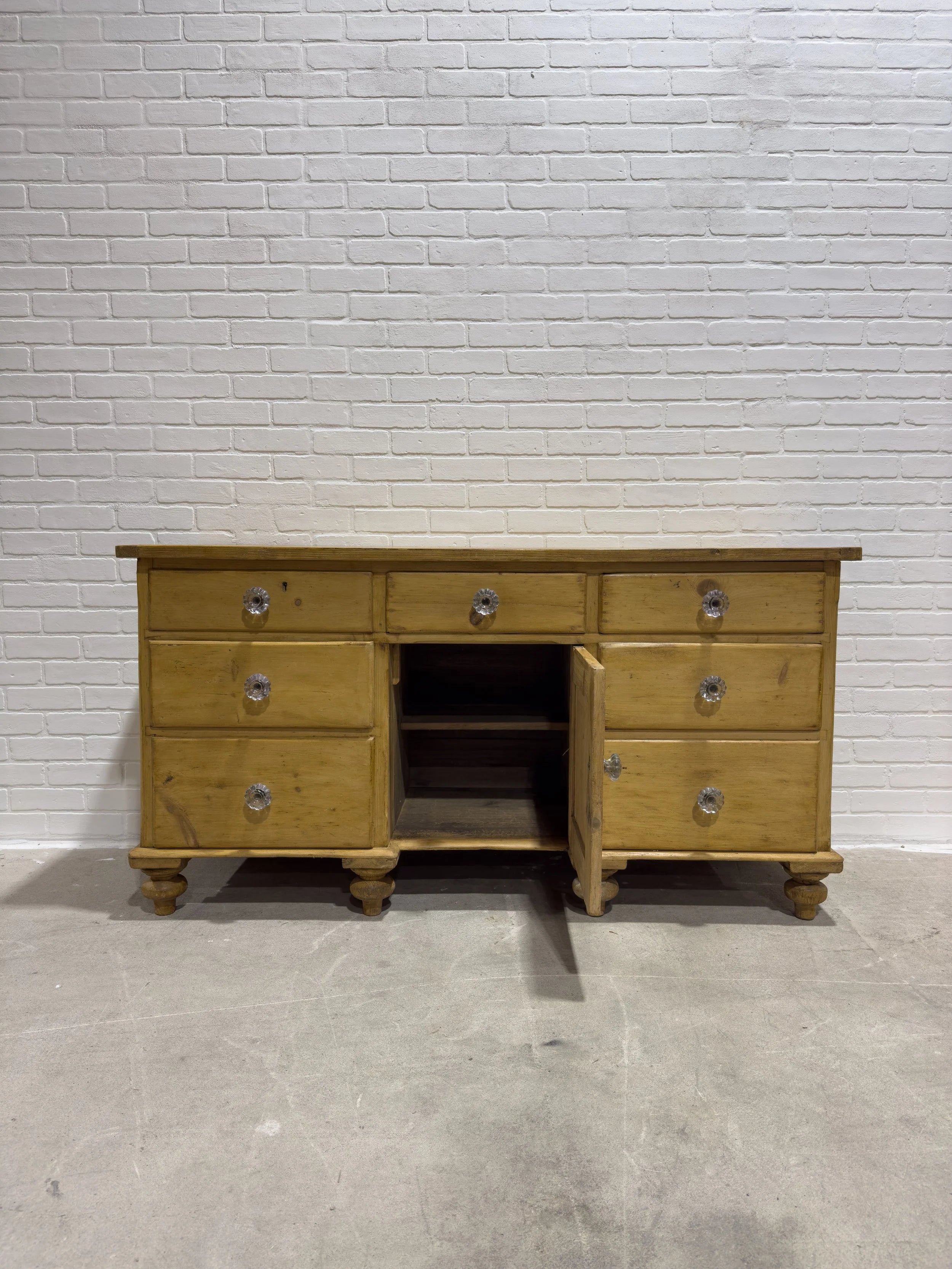 English sideboard with glass knobs