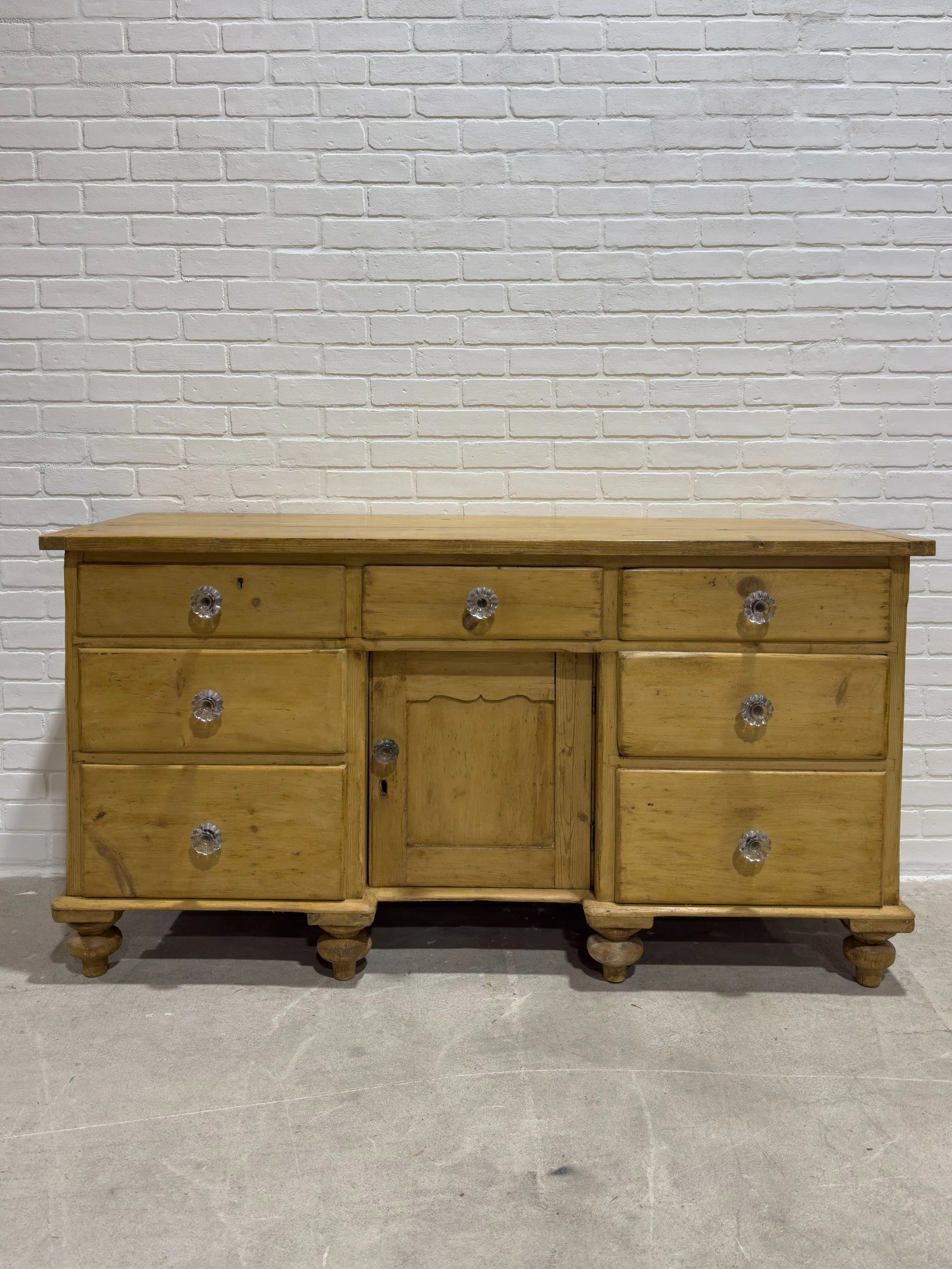 English sideboard with glass knobs