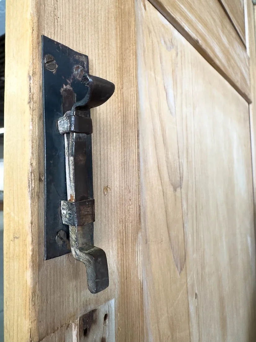 Impressive English pine linen press or cupboard