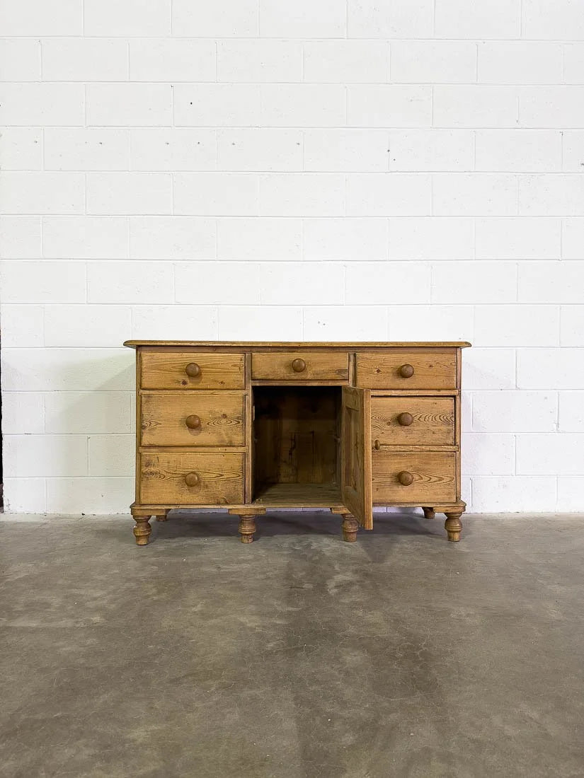 19th century English pine sideboard or buffet