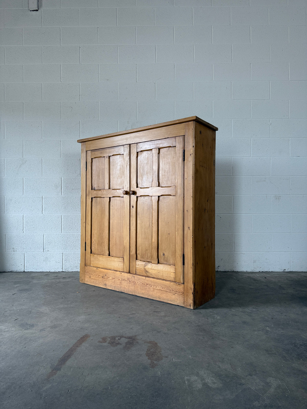 Antique pine two door cupboard