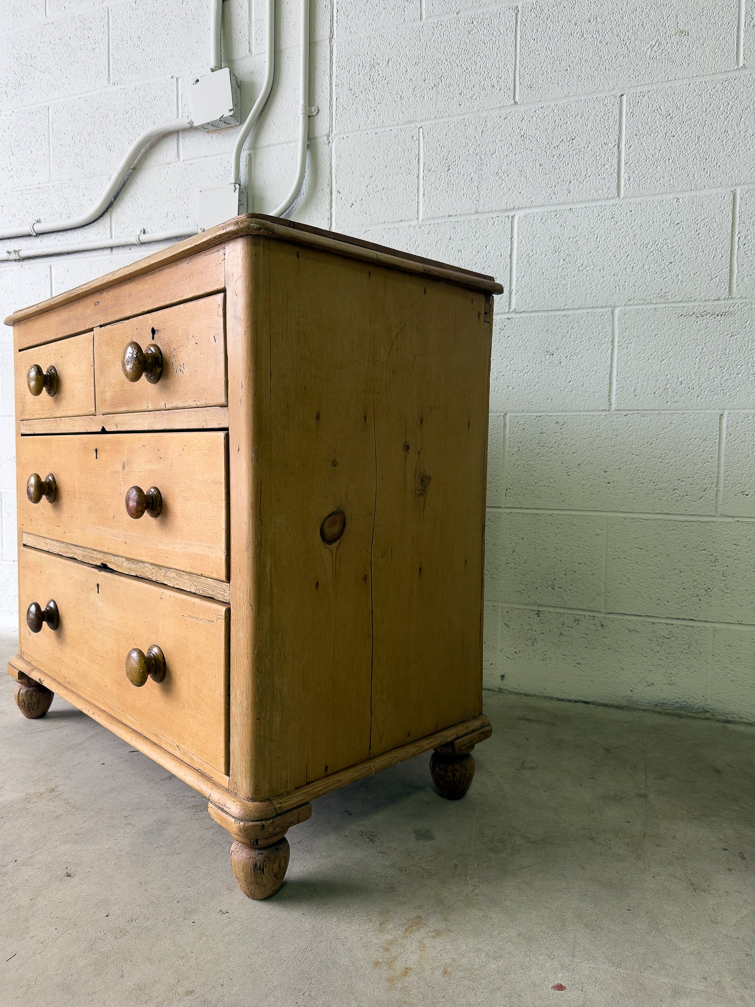 Petite antique pine chest of drawers
